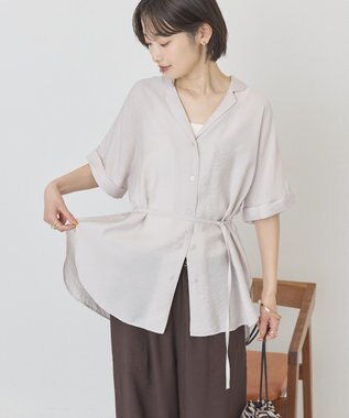 AMERICAN HOLIC 【先行予約】【マルチ機能】ベルト付カイキンシャツ Light Beige