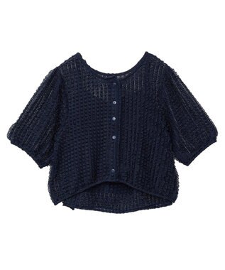 earth music&ecology ミニフリルカットレースアンサンブル Navy