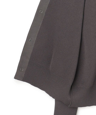 ICB L 【先行予約】 コットンポリエステルスムース カーディガン チャコール