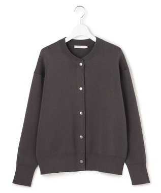 ICB L 【先行予約】 コットンポリエステルスムース カーディガン チャコール