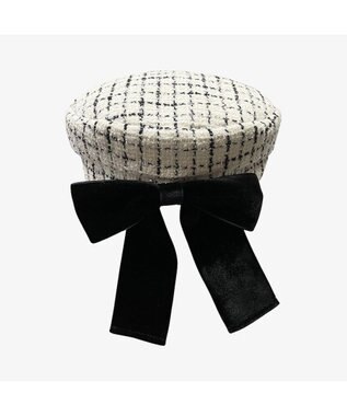 林八百吉商店 un chapeau ツイードマリンリボンキャス ホワイト