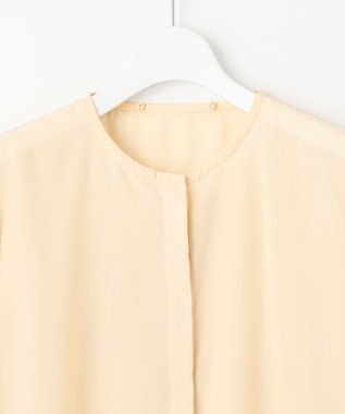 自由区 S 【2WAY・洗える】コードエンブロイダリー襟付き ブラウス シャンパンベージュ