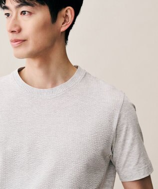 JOSEPH ABBOUD 【オーガニックコットン使用・日本製・26SS新色】JOEコットンサッカークルーネック Tシャツ ライトグレー系7