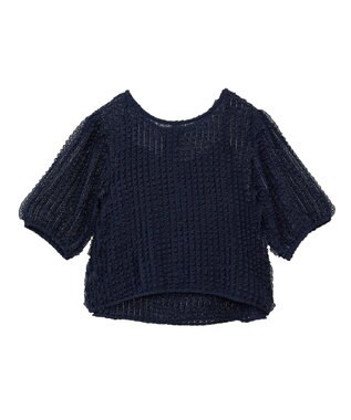 earth music&ecology ミニフリルカットレースアンサンブル Navy