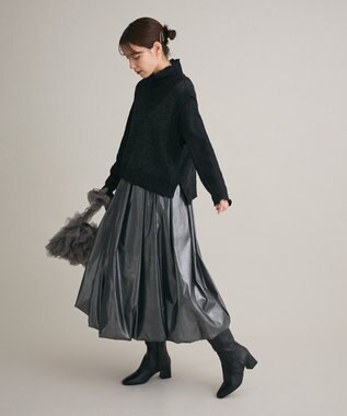 Green Parks ・Ｐｅｔｉｔ　Ｆｌｅｕｒ　ジャカードハイネックロンＴＥ Black