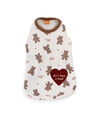 PET PARADISE ペットパラダイス くま  ペティヒート タンクトップ  ハート柄 小型犬 白~オフホワイト