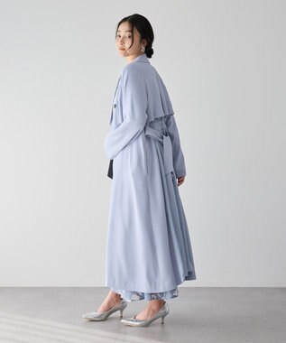 YECCA VECCA 【UVカット/花粉ガード】素材MIXトレンチコート Light Blue