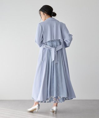 YECCA VECCA 【UVカット/花粉ガード】素材MIXトレンチコート Light Blue