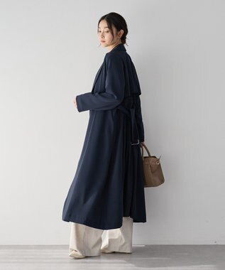 YECCA VECCA 【UVカット/花粉ガード】素材MIXトレンチコート Navy