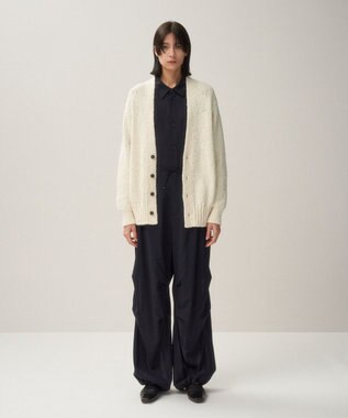 ATON SILK TAM | Vネックカーディガン OFF WHITE