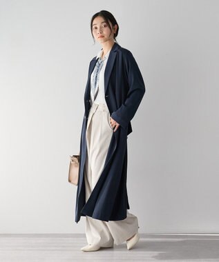 YECCA VECCA 【UVカット/花粉ガード】素材MIXトレンチコート Navy