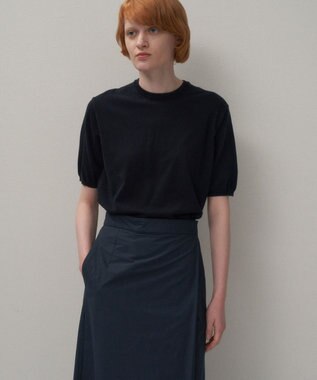 ATON FINE COMPACT COTTON | クルーネックセーター BLACK