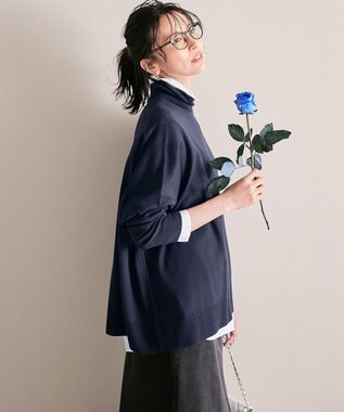 23区 【洗える】ウールブレンド タートルネック ニット ネイビー系