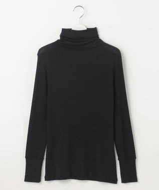 自由区 L 【洗える】ベアテレコボトルネック カットソー ブラック
