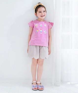 ANY KIDS スイーツ オン・オフショルダー Tシャツ ピンク