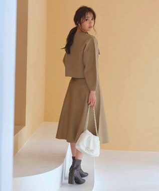 Feroux キルティング＆エコファー チェーンバッグ ホワイト系