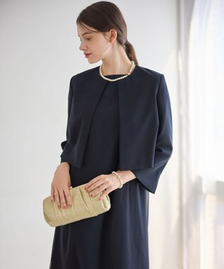 23区 S 【APPLAUDIR】バックサテンジョーゼット ジャケット ネイビー系