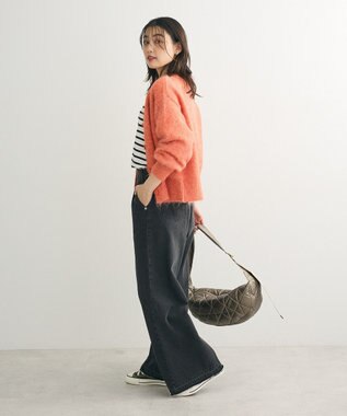 Green Parks 毛ふきシャギーＶネックカーディガン Orange