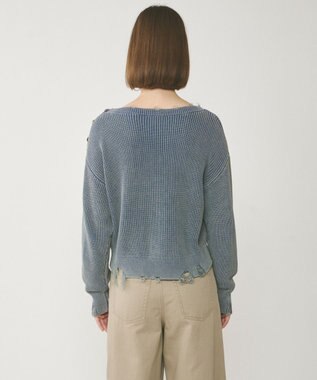 GRACE CONTINENTAL ピグメントニットトップ ネイビー