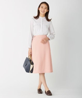 J.PRESS LADIES 【洗える・シワになりにくい】Garudaツイル フレアー スカート ピンク系