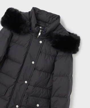 GRACE CONTINENTAL フードファーロングダウン ブラック