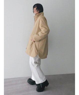 Green Parks 中わたスタンドカラーミドル丈ブルゾン Beige