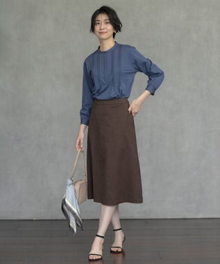 J.PRESS LADIES L トリコット ピンタック カットソー ブルーグレー系