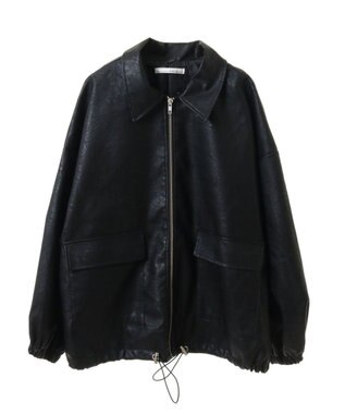 Green Parks ・ＥＬＥＮＣＡＲＥ　ＤＵＥフェイクレザーＺＩＰブルゾ Black