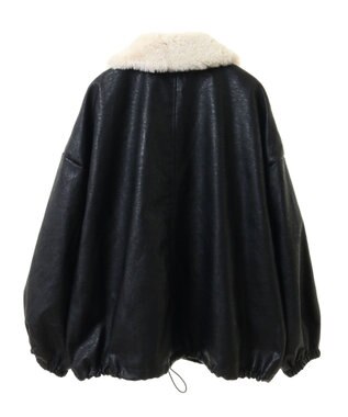 Green Parks ・ＥＬＥＮＣＡＲＥ　ＤＵＥフェイクレザーＺＩＰブルゾ Black