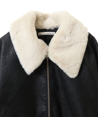 Green Parks ・ＥＬＥＮＣＡＲＥ　ＤＵＥフェイクレザーＺＩＰブルゾ Black