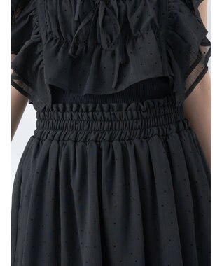 earth music&ecology フロッキードットシアーティアードスカート Black