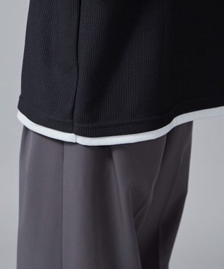 WEGO フェイクレイヤードキーネックT（S） ダークグレー