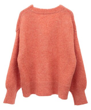 Green Parks 毛ふきシャギーＶネックカーディガン Orange