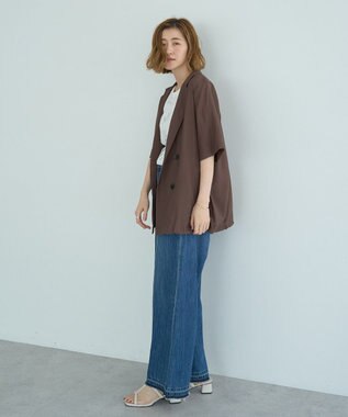 YECCA VECCA ハーフスリーブライトジャケット Brown