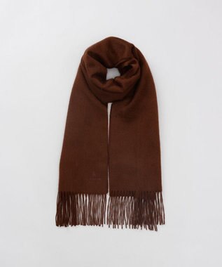 AURORA LANVIN COLLECTION ランバン コレクション カシミヤ 無地ストール（幅50cm) ブラウン