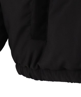 WEGO カラーブロックパテッドフードブルゾン ブラック