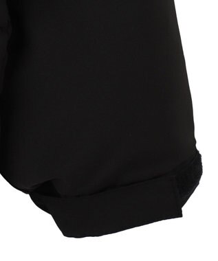 WEGO カラーブロックパテッドフードブルゾン ブラック