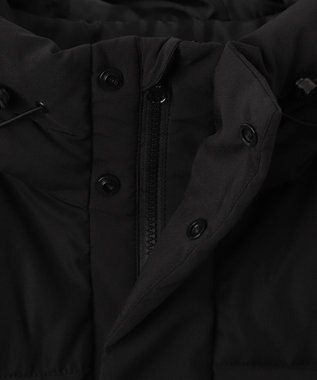 WEGO カラーブロックパテッドフードブルゾン ブラック