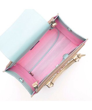 A.D.M.J. 【牛革】ヴィッテリグリシャムウェンディ/クリスタルソーイングWジップトート28cm ゴールド