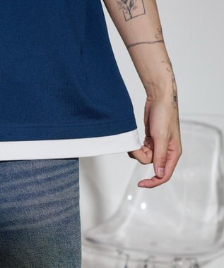 WEGO 【ユニセックス着用ITEM】フェイクレイヤードTパーカー ネイビー