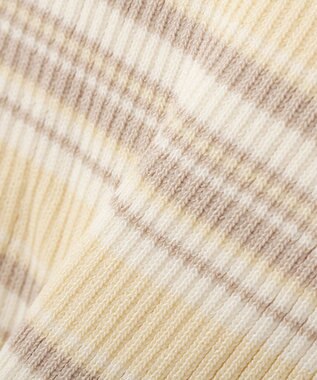 earth music&ecology ペプラムニットプルオーバー Border Yellow