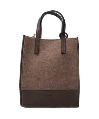 INTER-CHAUSSURES 【RIPANI】レザーハンドルフェルトバッグ ダークブラウンコンビ