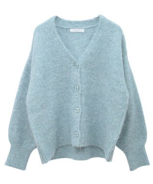 Green Parks 毛ふきシャギーＶネックカーディガン Mint