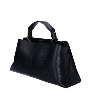 INTER-CHAUSSURES 【LORISTELLA】レザーハンドルセンターシームハンドバッグ ブラック