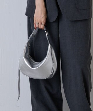 russet ソフトレザーラウンドショルダーバッグ【シルバー】(CE-1470-WEB) Silver