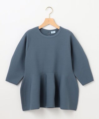 組曲 【WEB限定】スポンディッシュペプラム ニット サックスブルー系