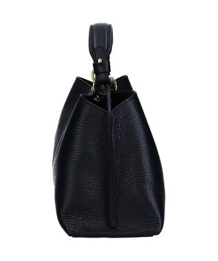 INTER-CHAUSSURES 【LORISTELLA】レザーハンドルセンターシームハンドバッグ ブラック