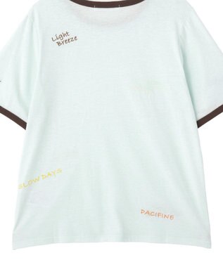 AMERICAN HOLIC ランダムロゴ刺繍リンガーTシャツ Mint