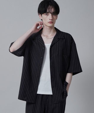 WEGO 【ユニセックス着用アイテム/手洗い可/SETUP可】リネンレーヨンオープンカラーシャツ（S） ダークグレー