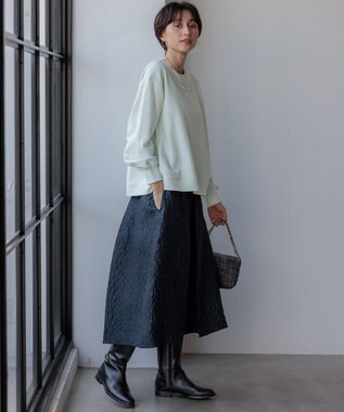 23区 【洗える】エクラジャカード コクーン スカート ネイビー系